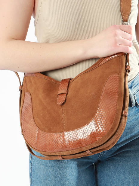 Schoudertas Luna Leder Great by sandie Beige luna SNA ander zicht 1